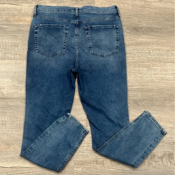 FREE PEOPLE Womens Jeans Turquoise Skinny Ripped Distressed Knee Denim Sz 32 L - Picture 6 of 12